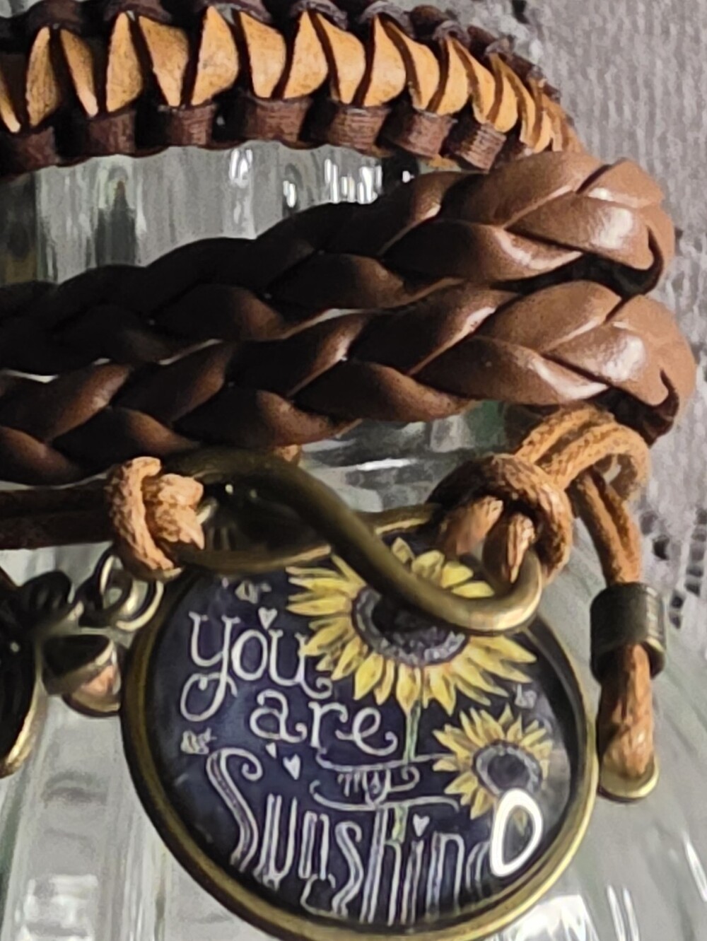 Braided Leather Style Set Layered Bracelet - Picture 4 of 4